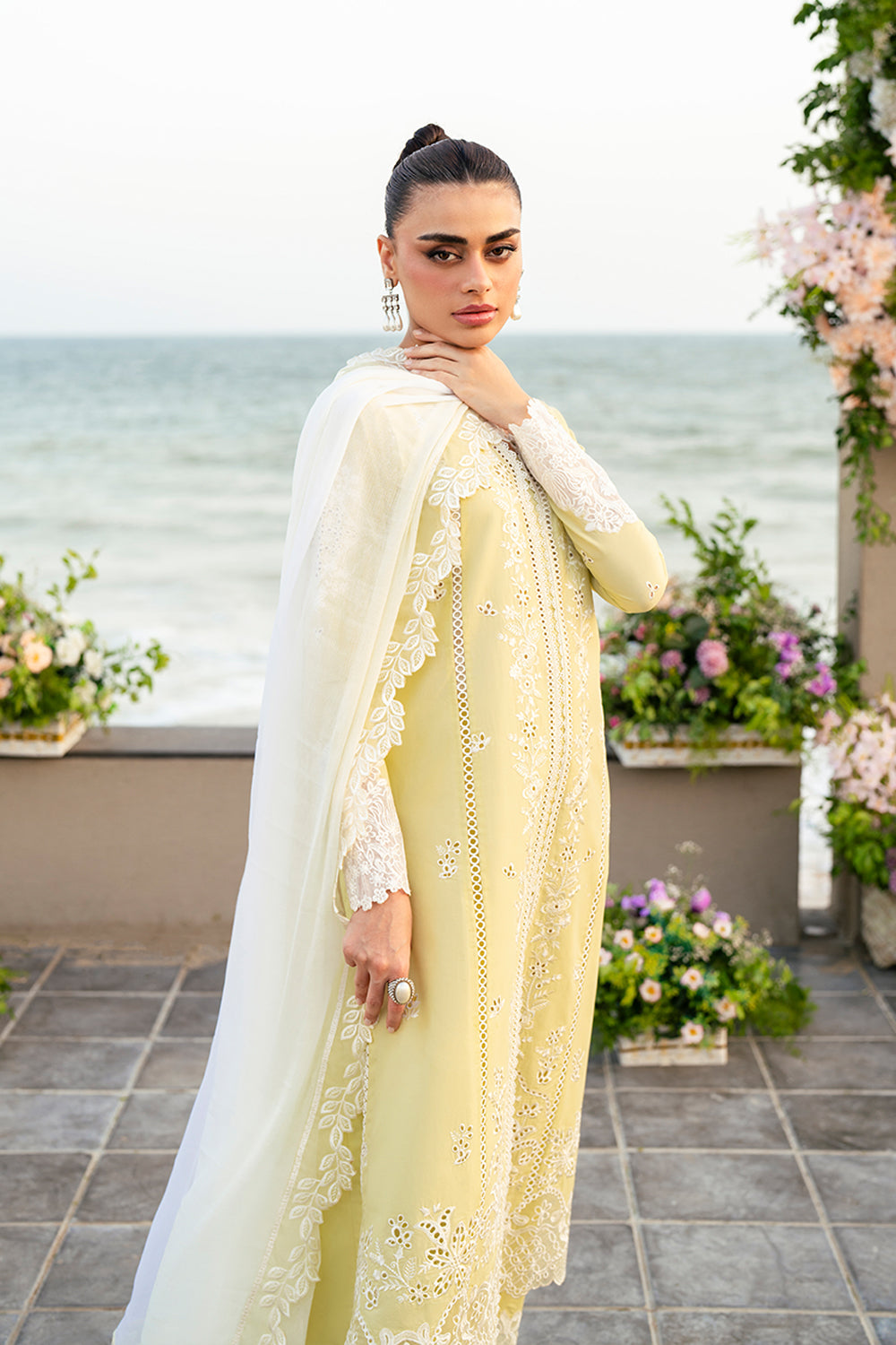 AZURE LAWN PREMIUM UNSTITCHED EMB 3PC