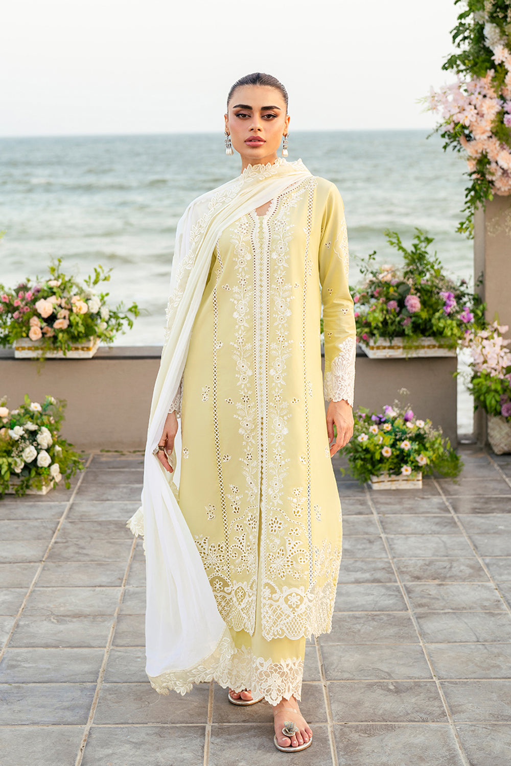 AZURE LAWN PREMIUM UNSTITCHED EMB 3PC