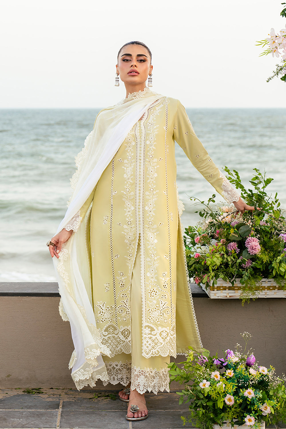 AZURE LAWN PREMIUM UNSTITCHED EMB 3PC